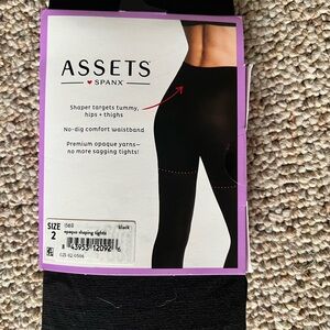 Assets by SPANX Black Opaque Shaping Tights NIP Size 2